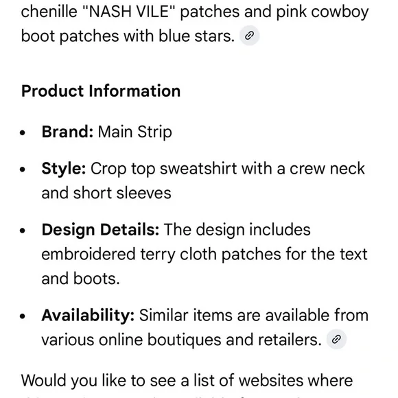 Nashville Main Strip cropped oversized T - Picture 7 of 7